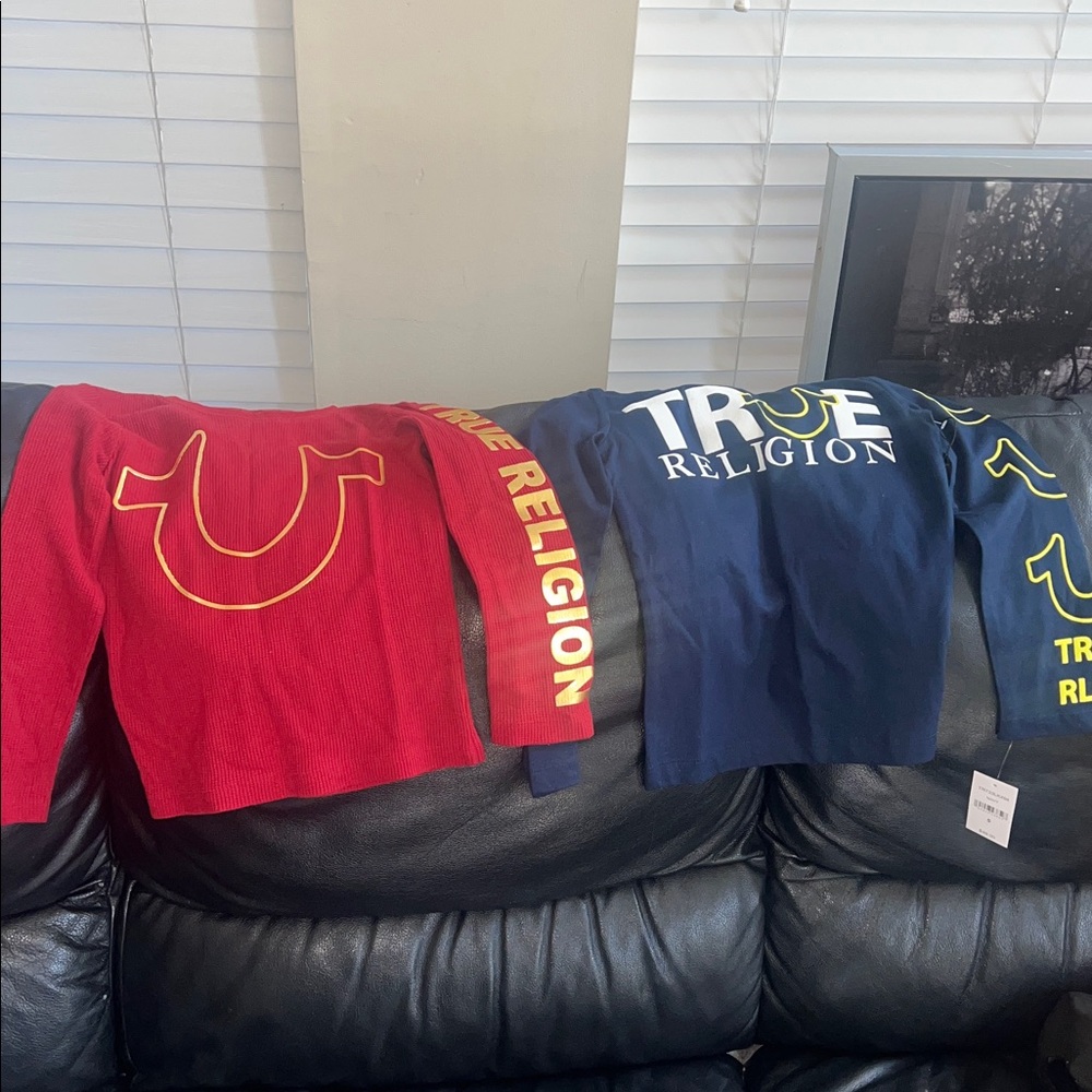 True Religion Red and Navy Tops